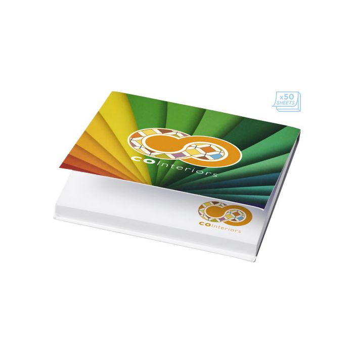 Karteczki samoprzylepne Sticky-Mate® 75x75mm w miękkiej okładce-Biały – Gift Design