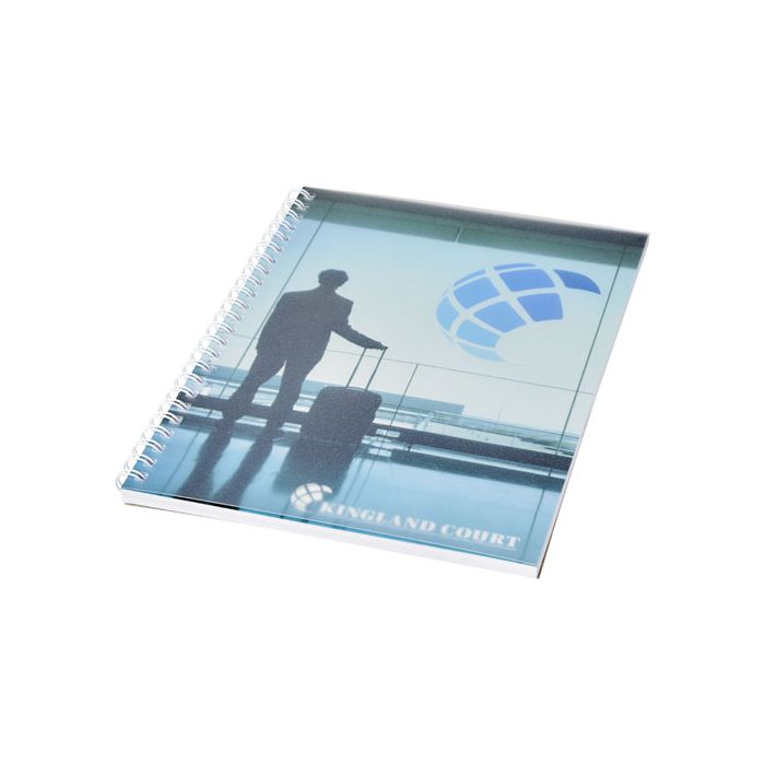 Notatnik Desk-Mate® w formacie A5 z przedziałką i okładką wykonaną z PP-Biały – Gift Design