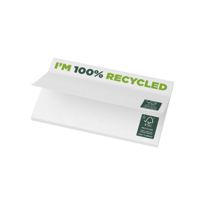 Karteczki samoprzylepne z recyklingu o wymiarach 127 x 75 mm Sticky-Mate®-Biały – Gift Design