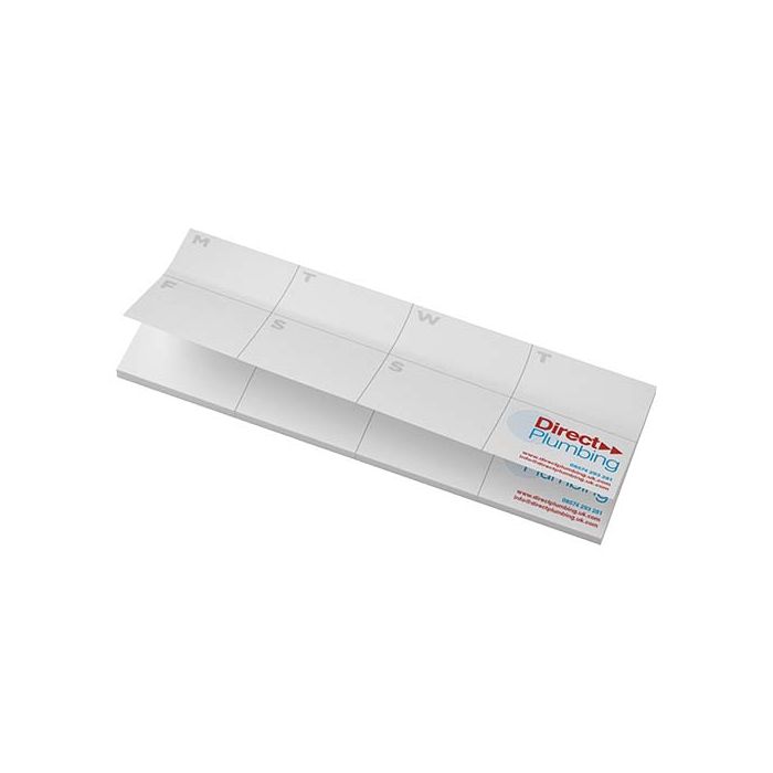 Sticky-Mate® samoprzylepne karteczki z recyklingu z wydrukowanym planerem-Biały – Gift Design