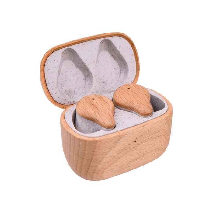 Prixton słuchawki douszne TWS163-Drewniany – Gift Design