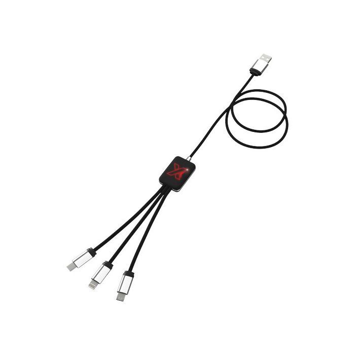 Kabel z podświetlonym logo 3w1 - SCX.design C17-Czerwony – Gift Design
