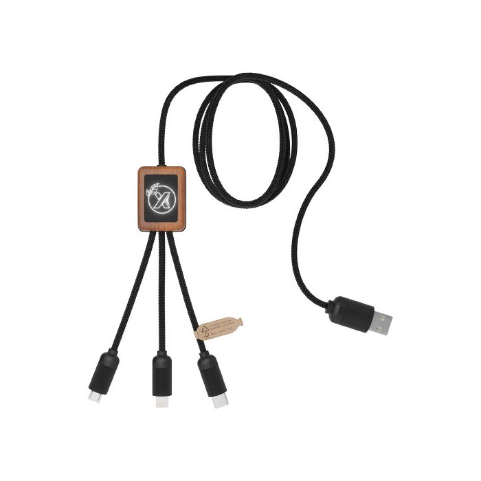 Kabel bambusowy 3 w 1 SCX.design C29-Drewniany – Gift Design