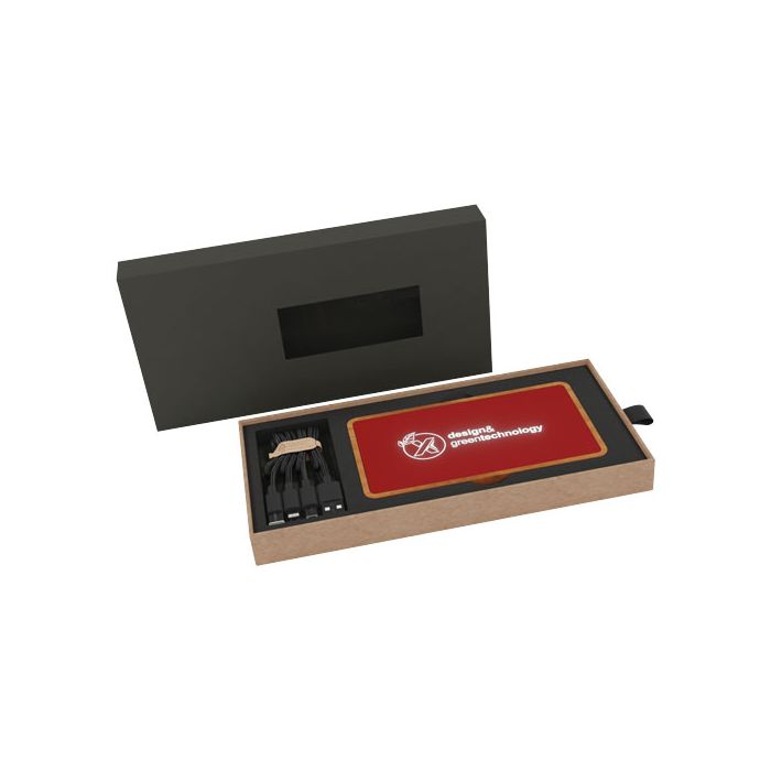 SCX.design P36 podświetlany bezprzewodowy powerbank 5000 mAh-Średnia czerwień – Gift Design