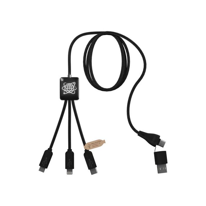 SCX.design C45 kabel 5 w 1 z tworzywa PET pochodzącego z recyklingu umożliwiający transfer danych-Czarny – Gift Design