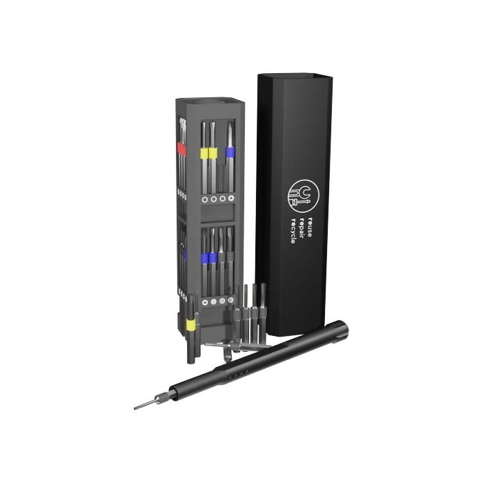 Wkrętak i 30-częściowy zestaw naprawczy SCX.design T20 w aluminiowej obudowie-Czarny – Gift Design