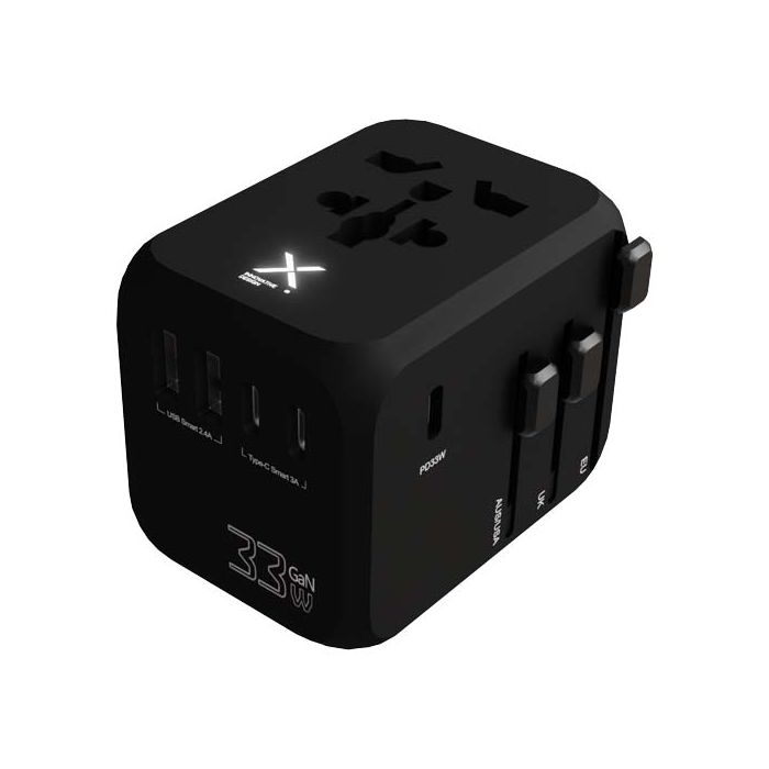 SCX.design T16 uniwersalny adapter podróżny-Czarny – Gift Design
