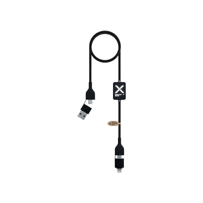 SCX.design C32 kabel do ładowania 60 W z przełącznikiem i podświetlanym logo-Czarny – Gift Design