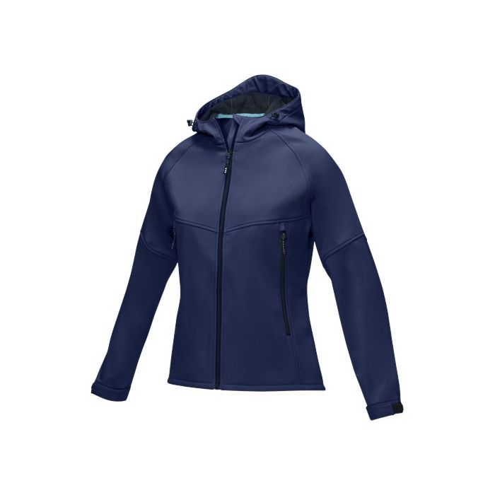 Damska kurtka softshell Coltan z materiałów z recyclingu z certyfikatem GRS-Granatowy – Gift Design