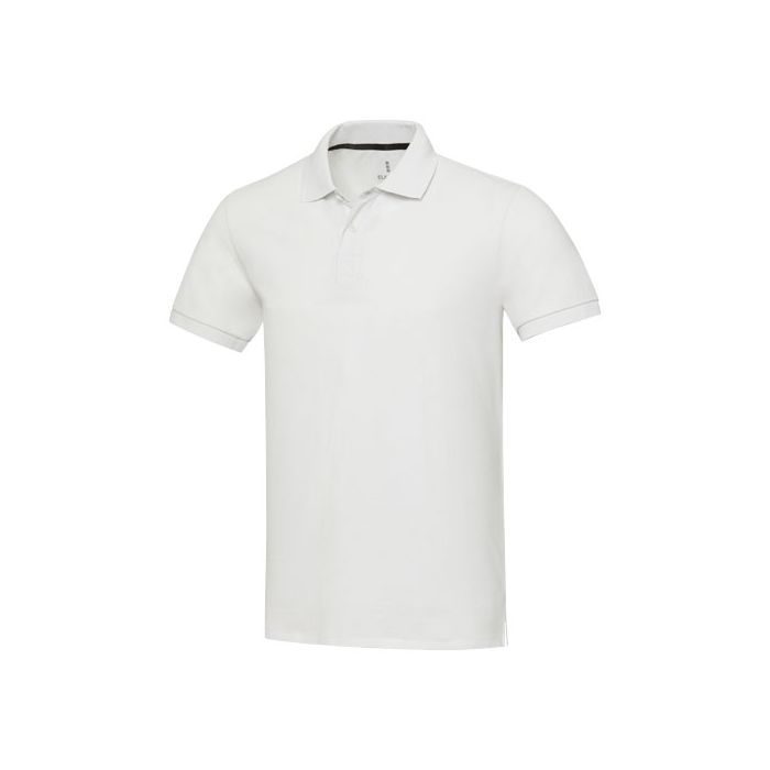 Emerald koszulka polo unisex z recyklingu z krótkim rękawem 200 g-m²-Biały – Gift Design