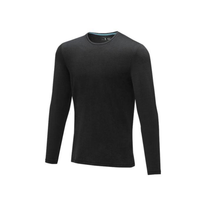 Męski T-shirt organiczny Ponoka z długim rękawem-Biały – Gift Design