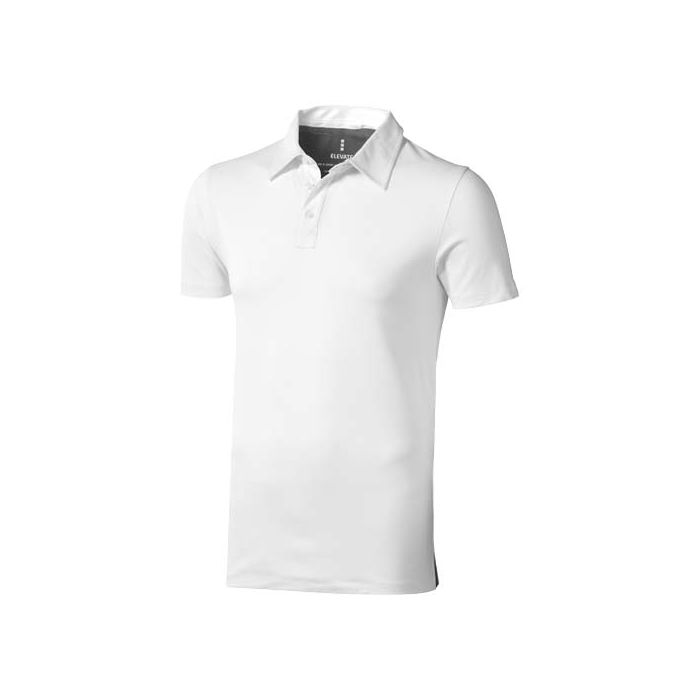 Męskie polo Markham z krótkim rękawem ze stretchu 200 g-m²-Biały – Gift Design