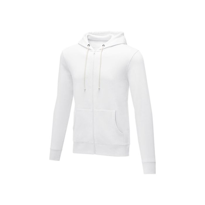 Charon męska zapinana na zamek bluza z kapturem 240 g-m²-Biały – Gift Design