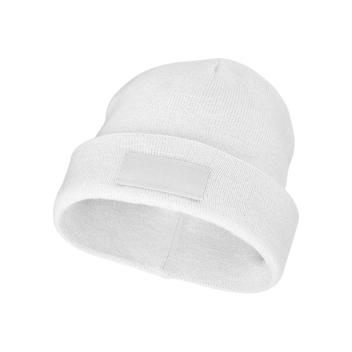Czapka typu beanie Boreas z naszywką-Biały – Gift Design