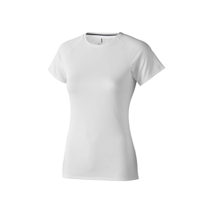 Damski T-shirt Niagara z krótkim rękawem z dzianiny Cool Fit odprowadzającej wilgoć 145 g-m²-Biały – Gift Design