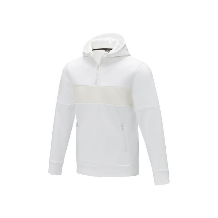 Sayan męska ciepła bluza z kapturem i zamkiem na pół długości-Biały – Gift Design