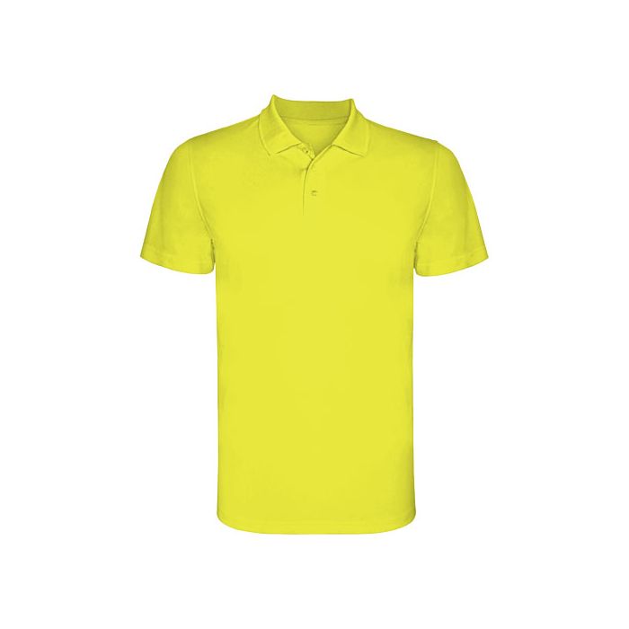 Monzha sportowa koszulka dziecięca polo z krótkim rękawem 150 g-m²-Fluorescencyjny żółty – Gift Design