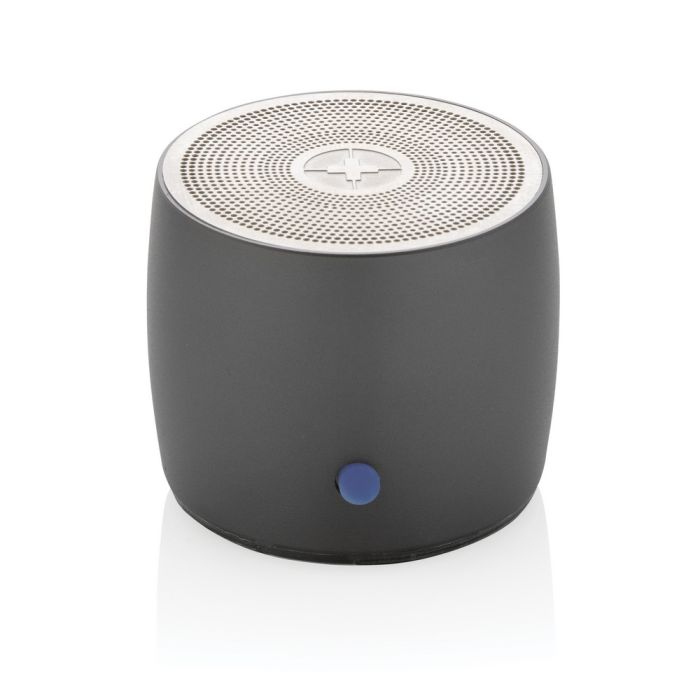 Basowy głośnik bezprzewodowy 3W Swiss Peak, aluminium z recyklingu – Gift Design