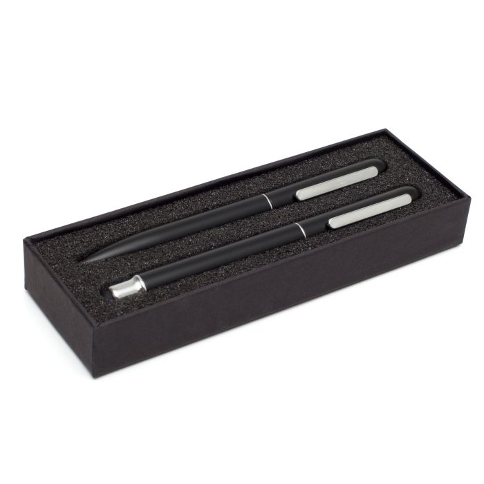 Zestaw piśmienniczy Fortaleza, czarny – Gift Design