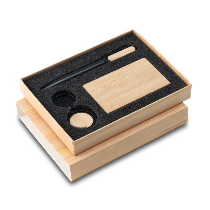 Zestaw upominkowy Hampton, brązowy – Gift Design