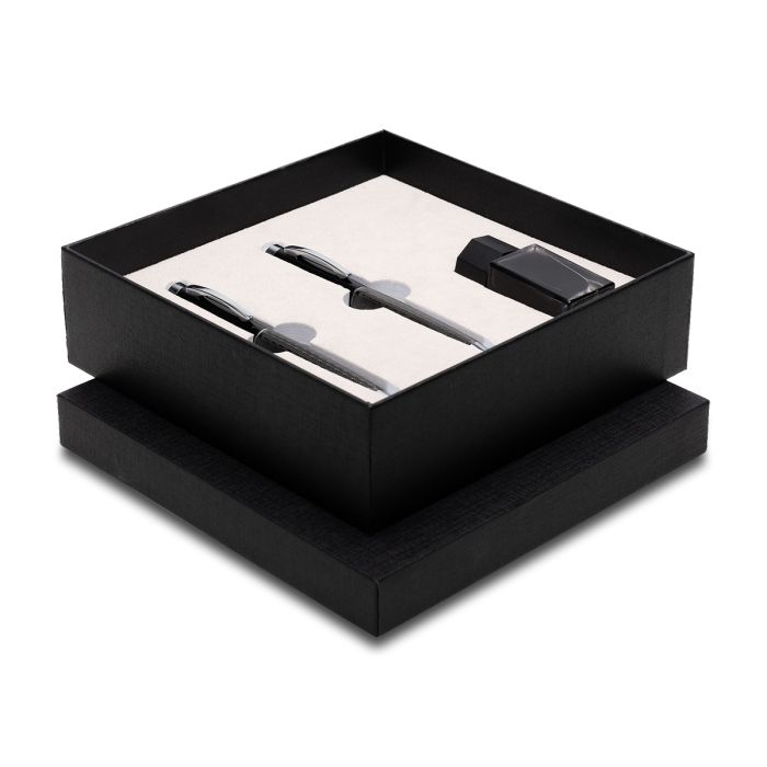 Zestaw piśmienniczy Gassin, czarny – Gift Design