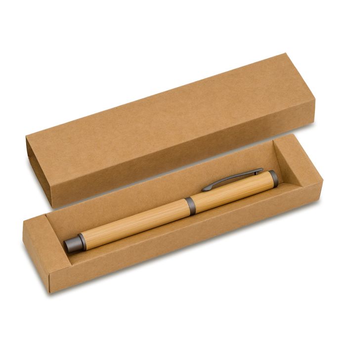 Bambusowy długopis w pudełku Machino, beżowy – Gift Design