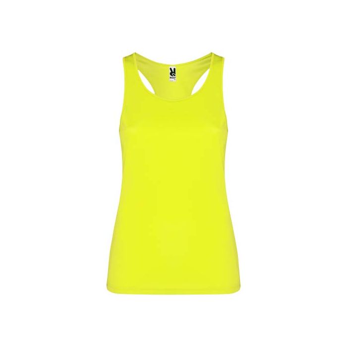 Shura damski podkoszulek sportowy 140 g-m²-Fluorescencyjny żółty – Gift Design