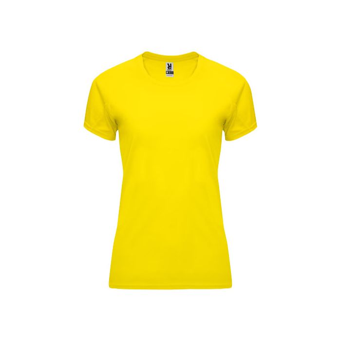 Bahrain sportowa koszulka damska z krótkim rękawem 135 g-m²-Żółty – Gift Design