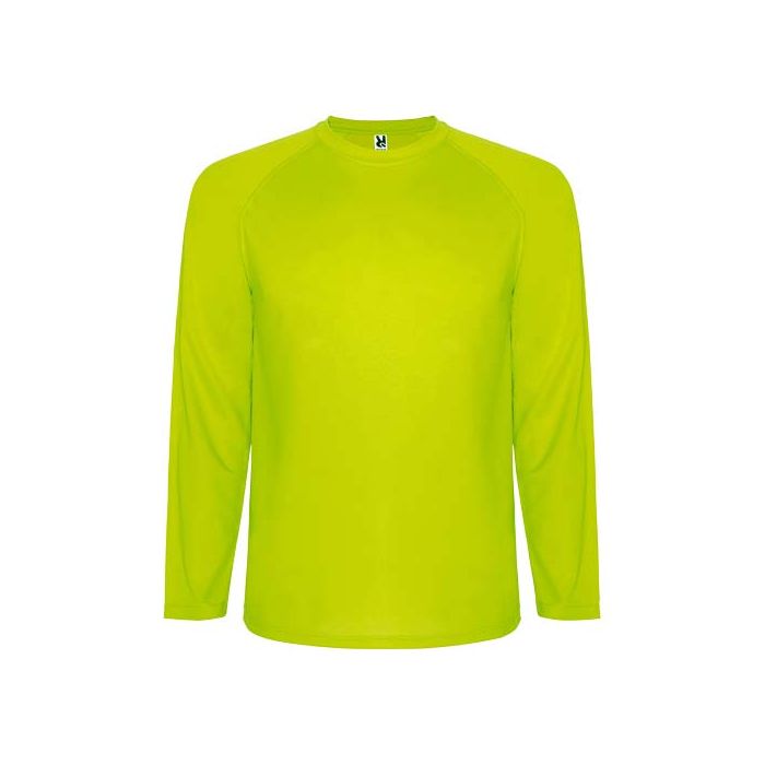 Męska koszulka sportowa Montecarlo z długim rękawem 150 g-m²-Fluorescencyjny żółty – Gift Design
