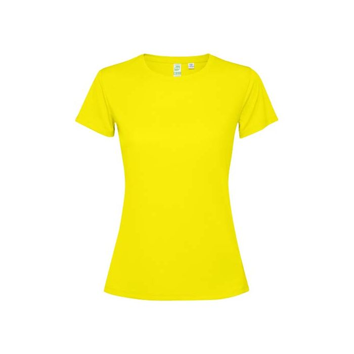 Estoril damska koszulka z krótkim rękawem 125 g-m²-Fluorescencyjny żółty – Gift Design