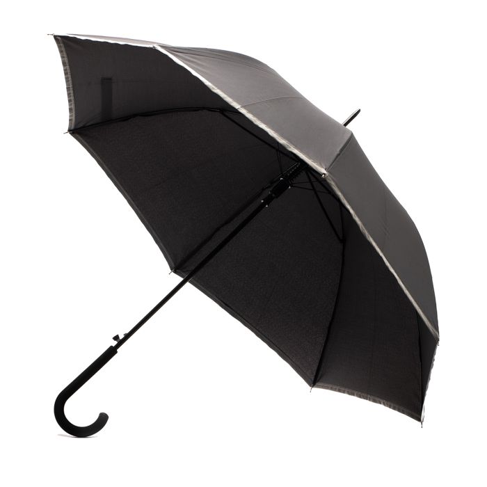 Parasol z taśmą odblaskową Refu, czarny – Gift Design