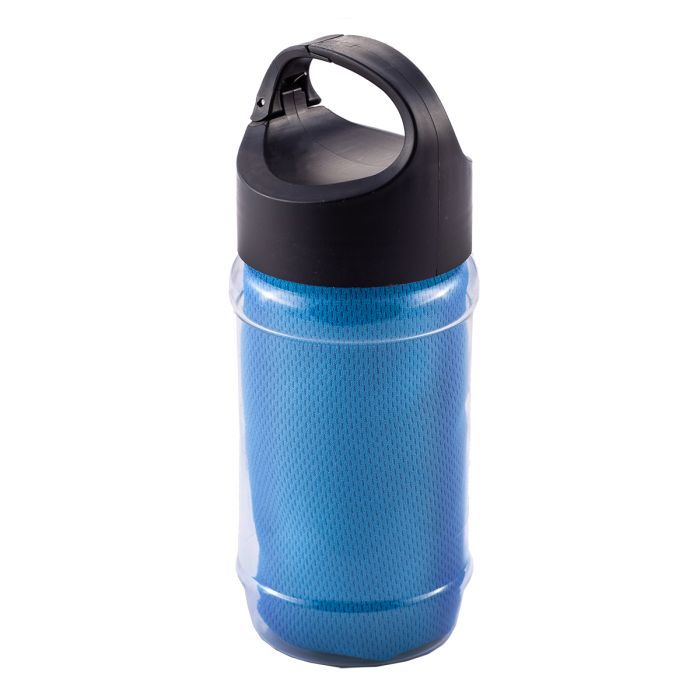 Ręcznik chłodzący w butelce Feel cool, niebieski – Gift Design