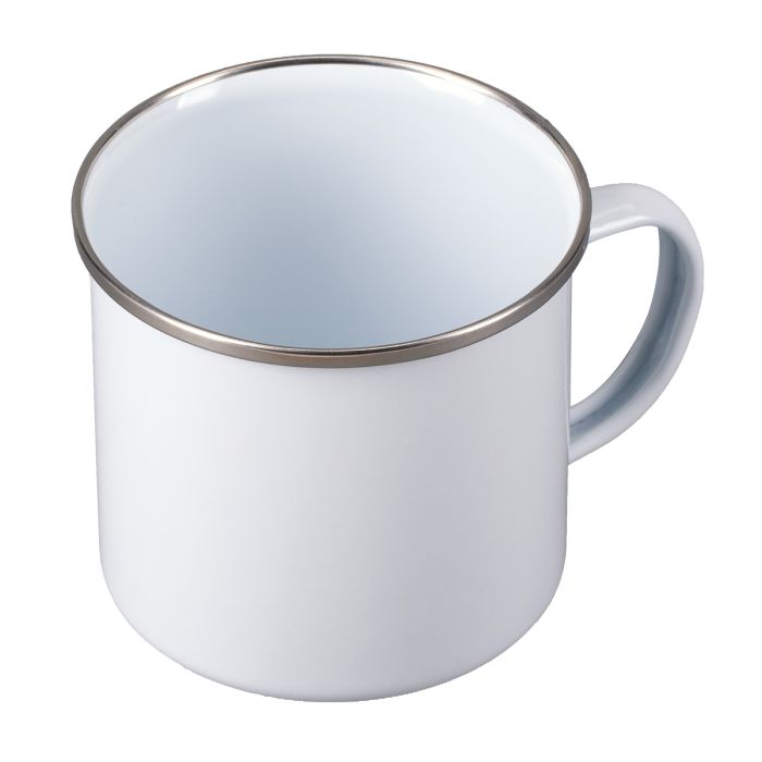 Kubek emaliowany z powłoką sublimacyjną Odis 500 ml, biały – Gift Design