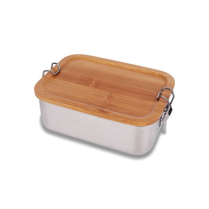 Stalowy lunch box Somerton 800 ml, srebrny – Gift Design