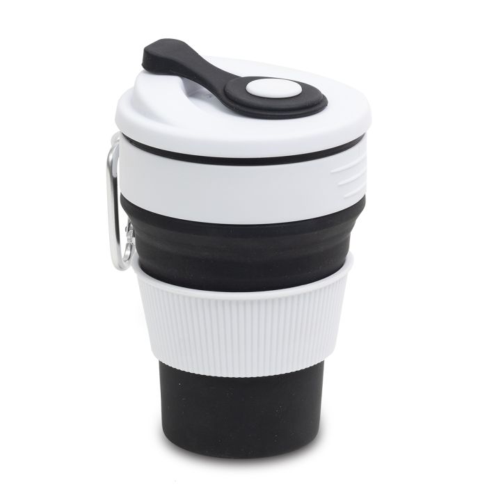 Kubek silikonowy Flexi 350 ml, czarny – Gift Design