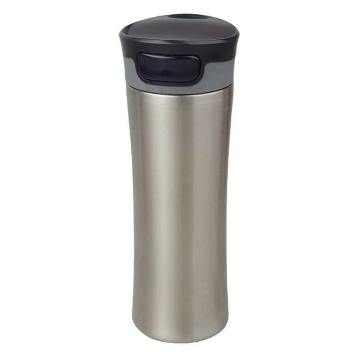 Kubek termiczny Telescope 430 ml, czarny-srebrny – Gift Design