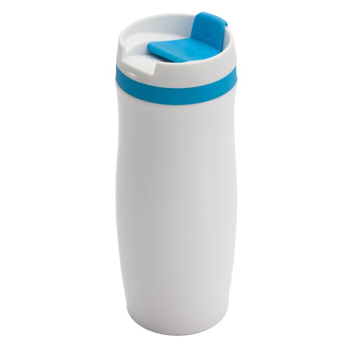 Kubek termiczny Viki 390 ml, niebieski-biały – Gift Design