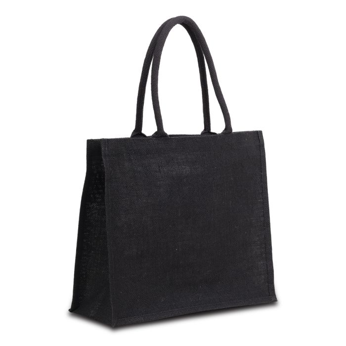 Torba na zakupy z juty Nice Shopper, czarny – Gift Design