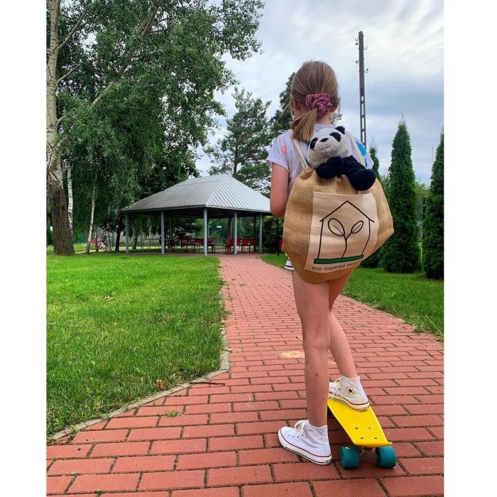 Plecak jutowy Eco-Pure, brązowy – Gift Design