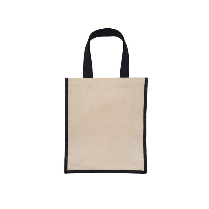 Torba bawełniana z jutą Fibra, czarny – Gift Design