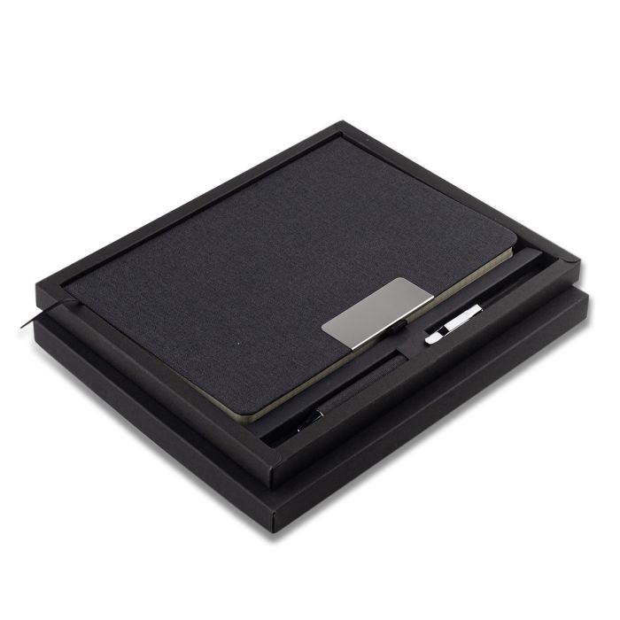 Notes z długopisem w pudełku Plata, czarny – Gift Design
