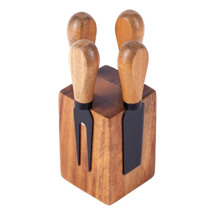 Zestaw serowy Piacenza, brązowy – Gift Design