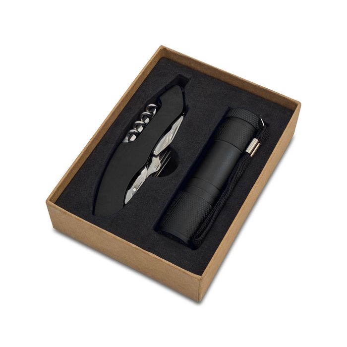 Zestaw narzędzi w pudełku Camden, czarny – Gift Design