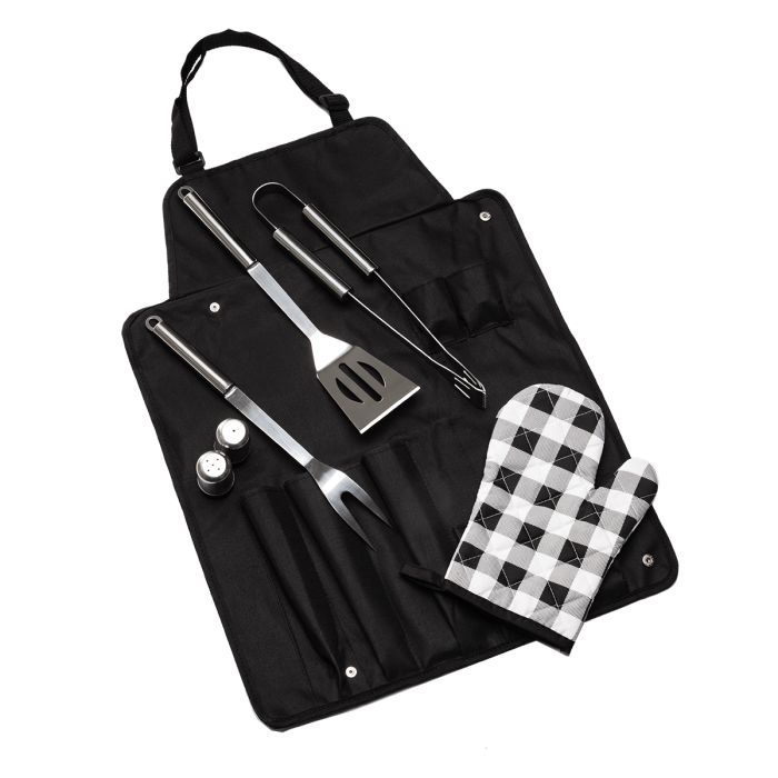 Fartuch grillowy Steakout, czarny – Gift Design