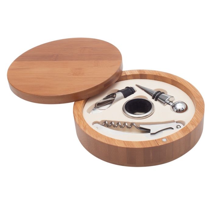 Zestaw do wina Chartes, brązowy – Gift Design