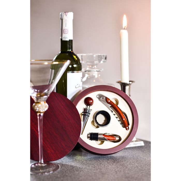 Zestaw do wina Limoges, bordowy – Gift Design