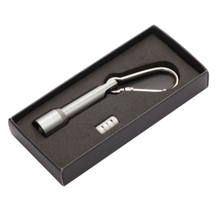 Brelok latarka Select LED, grafitowy – Gift Design