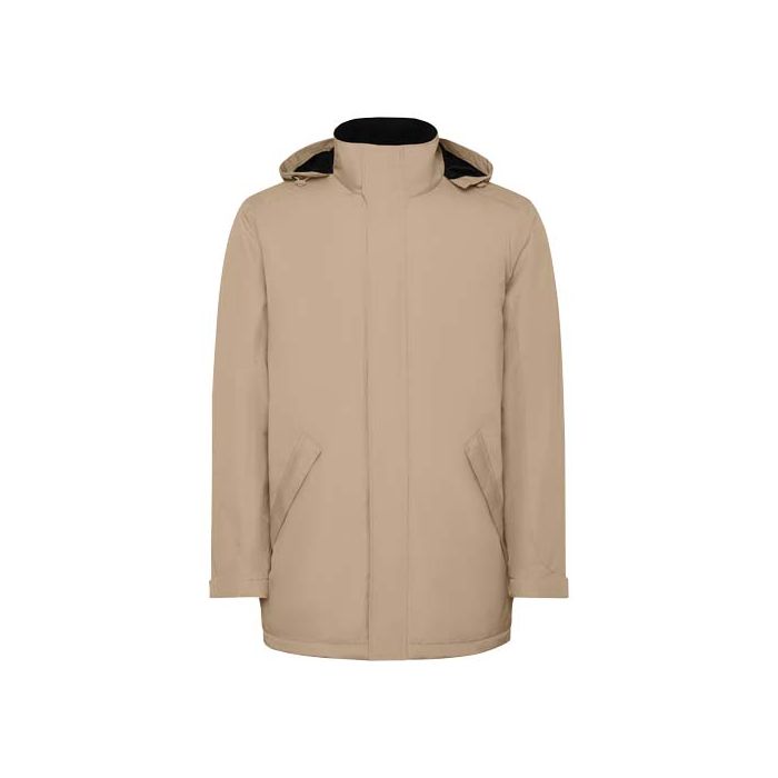 America męska ocieplana kurtka typu parka-Ciemny piasek – Gift Design