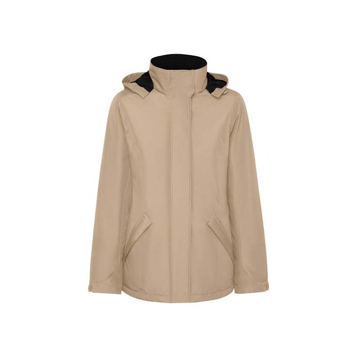 America damska ocieplana kurtka typu parka-Ciemny piasek – Gift Design