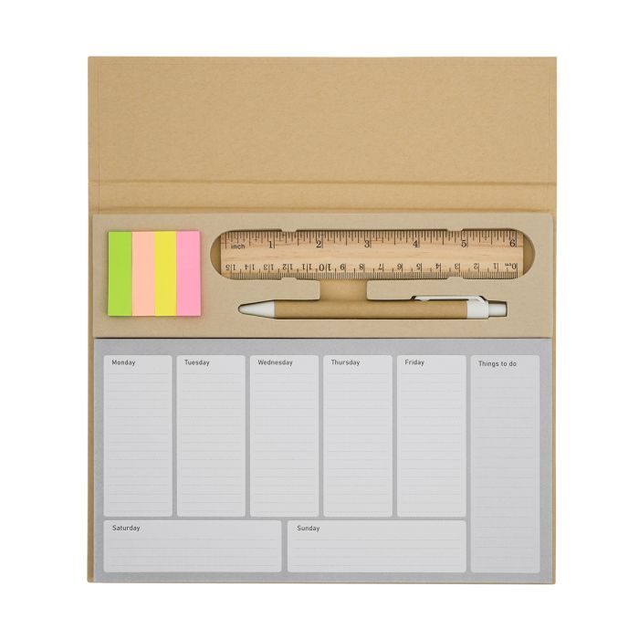 Planner biurkowy Melle, brązowy – Gift Design